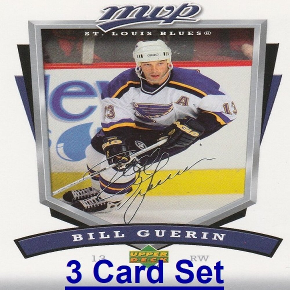 Bill Guerin St. Louis Blues NHL Hockey Card Collection - 3 Card Set